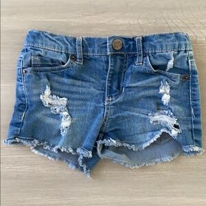 Freestyle Little Girls Distressed Denim Shorts